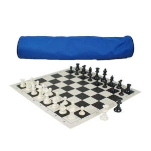 17×17" Vinyl Chess Set with Pieces & Carry Bag